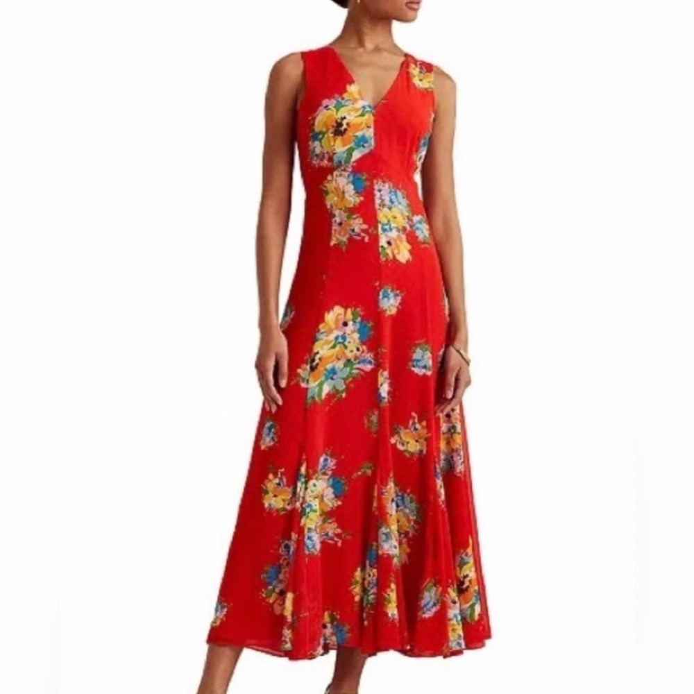 Lauren Ralph Lauren - Red Floral Dress - Size 4